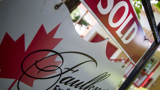 Sold sign with maple leaf